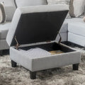 Pouf de rangement contemporain Tufted Waffle Stitch avec pieds en bouleau