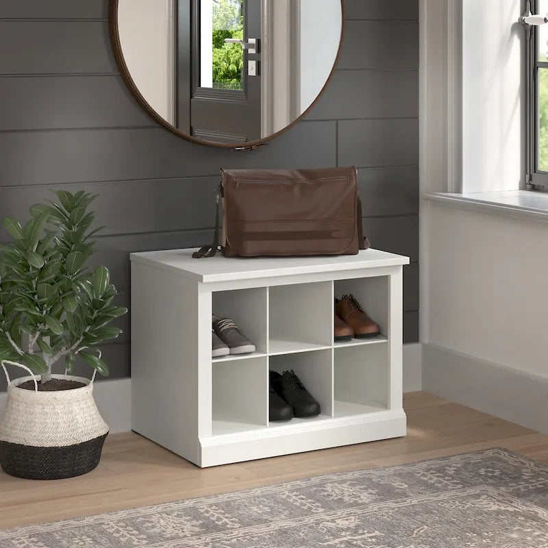 Petit banc à chaussures 24W avec étagères et rangement