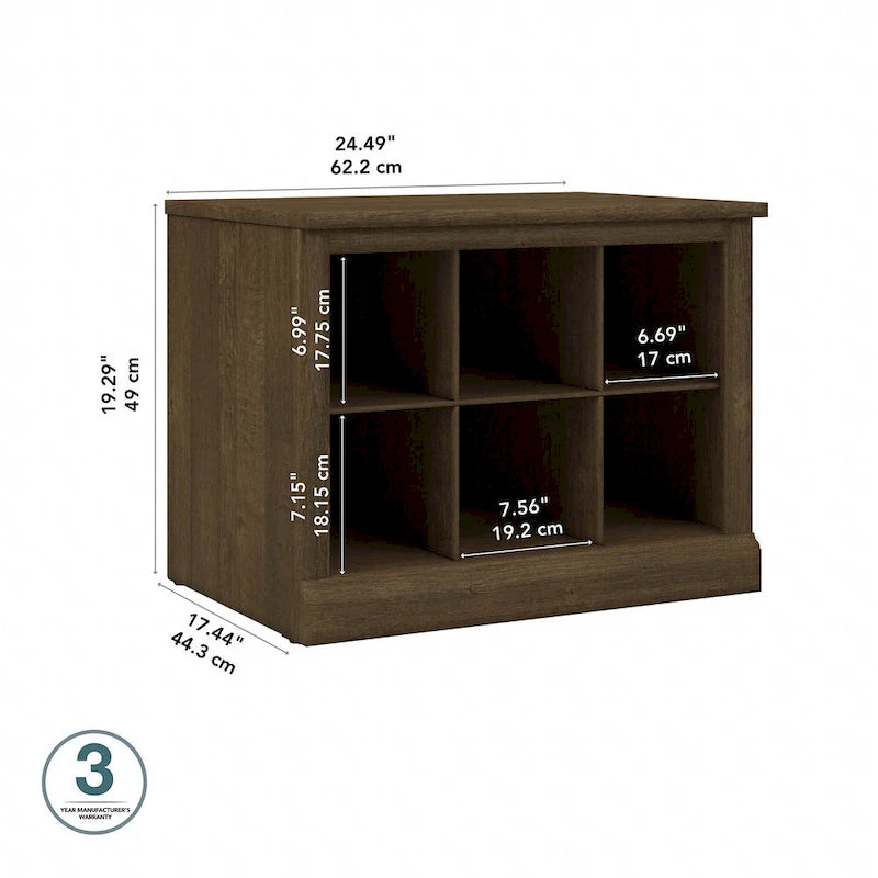 Petit banc à chaussures 24W avec étagères et rangement