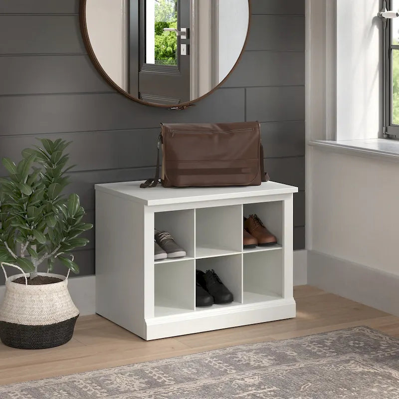 Petit banc à chaussures 24W avec étagères et rangement