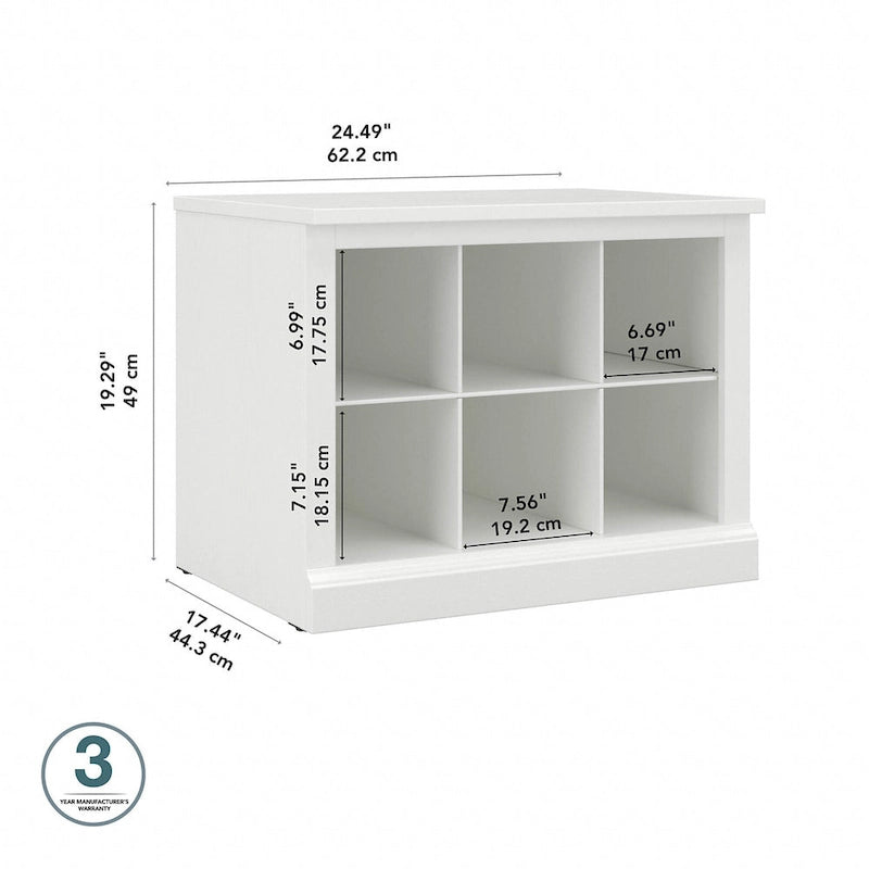Petit banc à chaussures 24W avec étagères et rangement