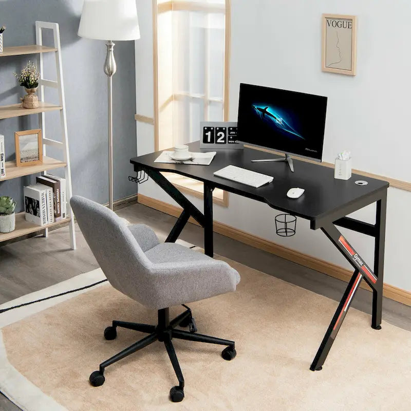 Bureau de jeu en K de 48 pouces avec porte-gobelet