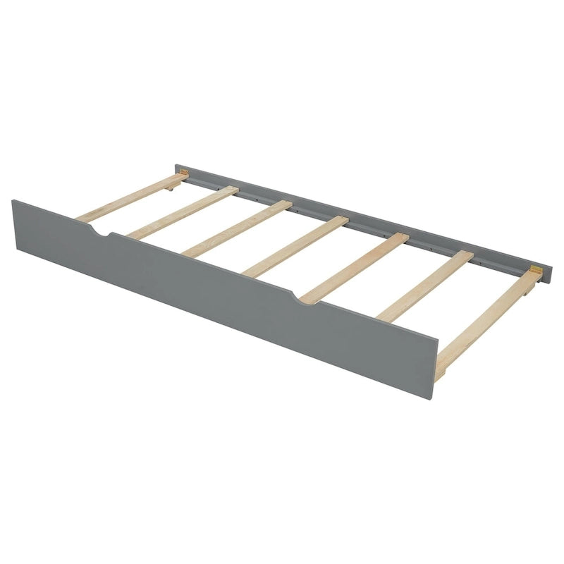 Cadre de lit de repos en bois avec rangement, lit plateforme moderne avec lit gigogne et tête de lit rembourrée et étagères, aucun sommier tapissier requis