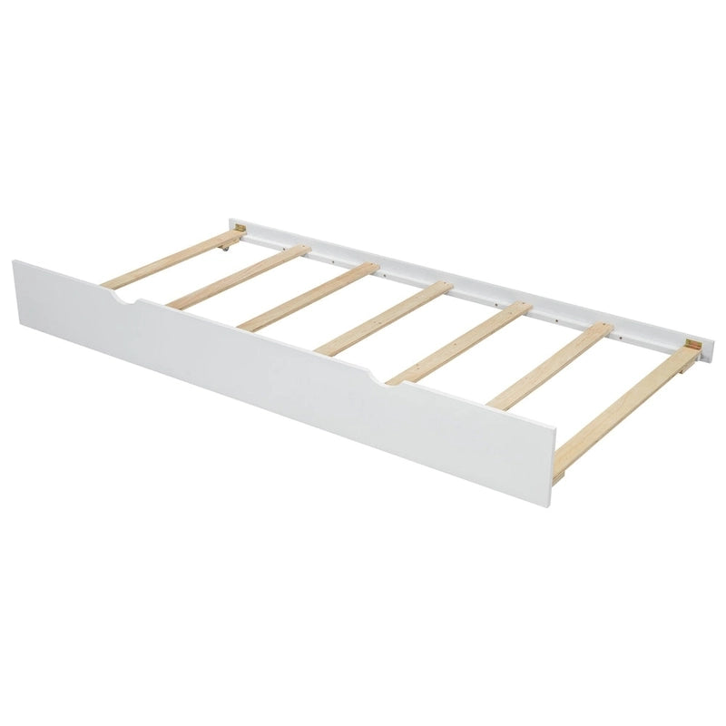 Cadre de lit de repos en bois avec rangement, lit plateforme moderne avec lit gigogne et tête de lit rembourrée et étagères, aucun sommier tapissier requis