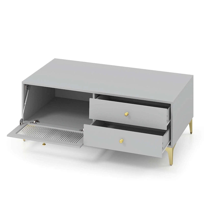 Meuble TV moderne pour téléviseurs de 55 pouces avec placard à porte abattante
