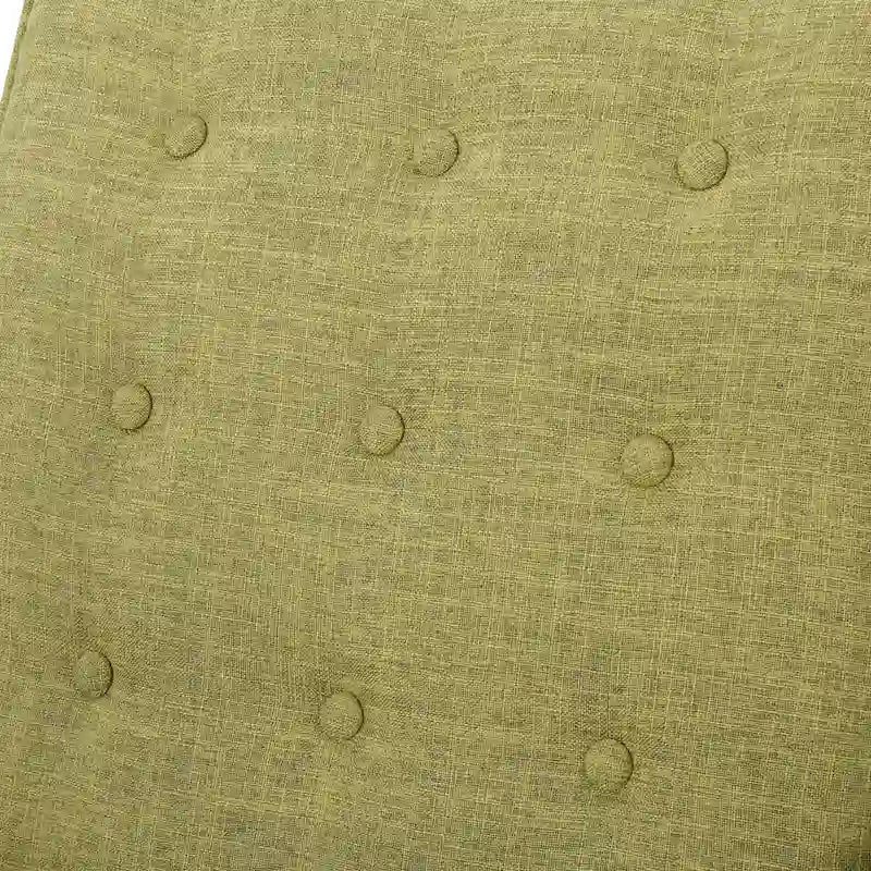 Fauteuil inclinable inclinable à dossier poussant en tissu vert du milieu du siècle avec repose-pieds, dossier capitonné et pieds en bois de hêtre