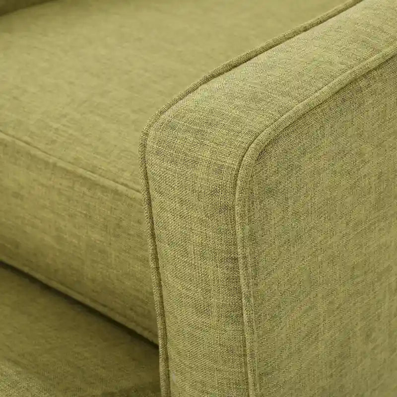 Fauteuil inclinable inclinable à dossier poussant en tissu vert du milieu du siècle avec repose-pieds, dossier capitonné et pieds en bois de hêtre