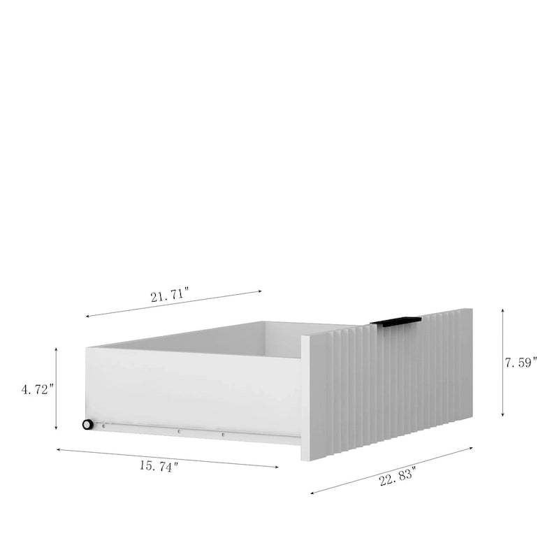 47.24 Armoire Moderne avec Penderie, Tiroirs et Étagères Ouvertes pour Chambre à Coucher