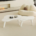 Table basse moderne en forme de nuage avec pieds en bois massif et panneau MDF pour salon