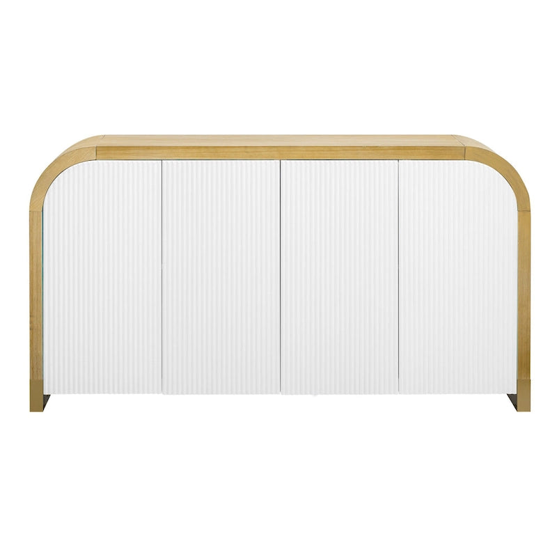 Armoire moderne à 4 portes avec étagères réglables pour bureau, salon et entrée