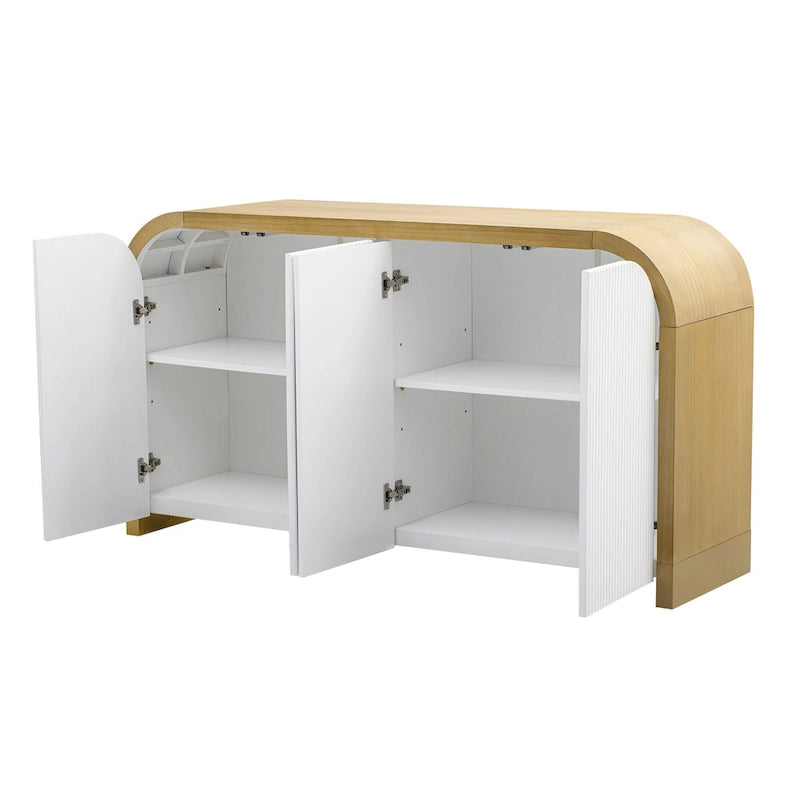 Armoire moderne à 4 portes avec étagères réglables pour bureau, salon et entrée