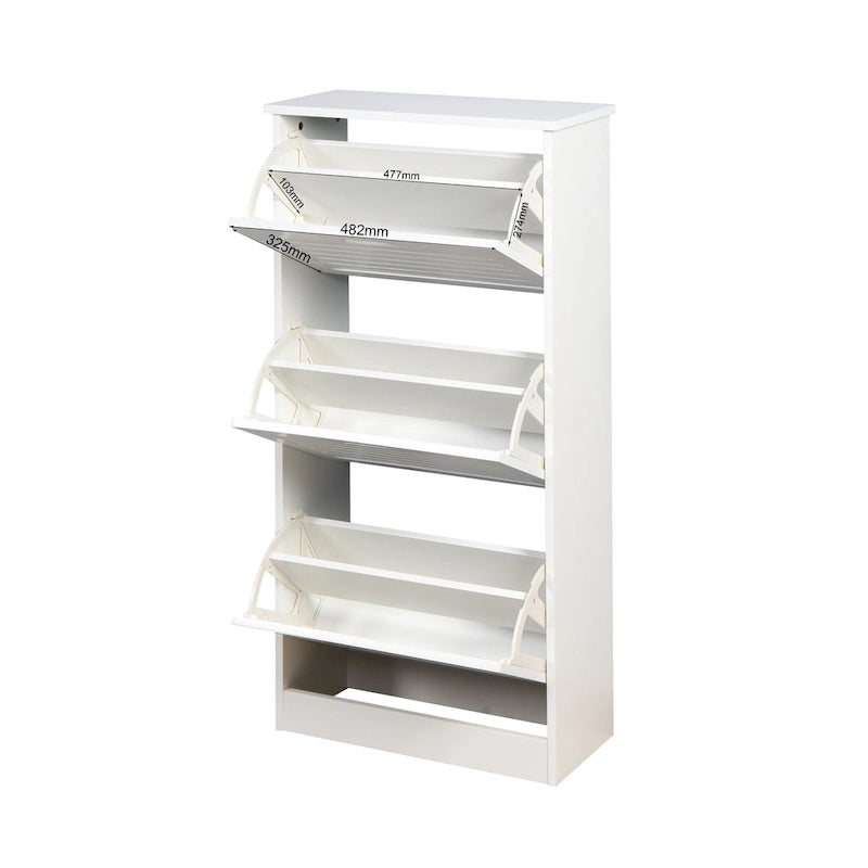 Meuble à chaussures 3 abattants en bois - 9,45 x 20,94 x 43,11