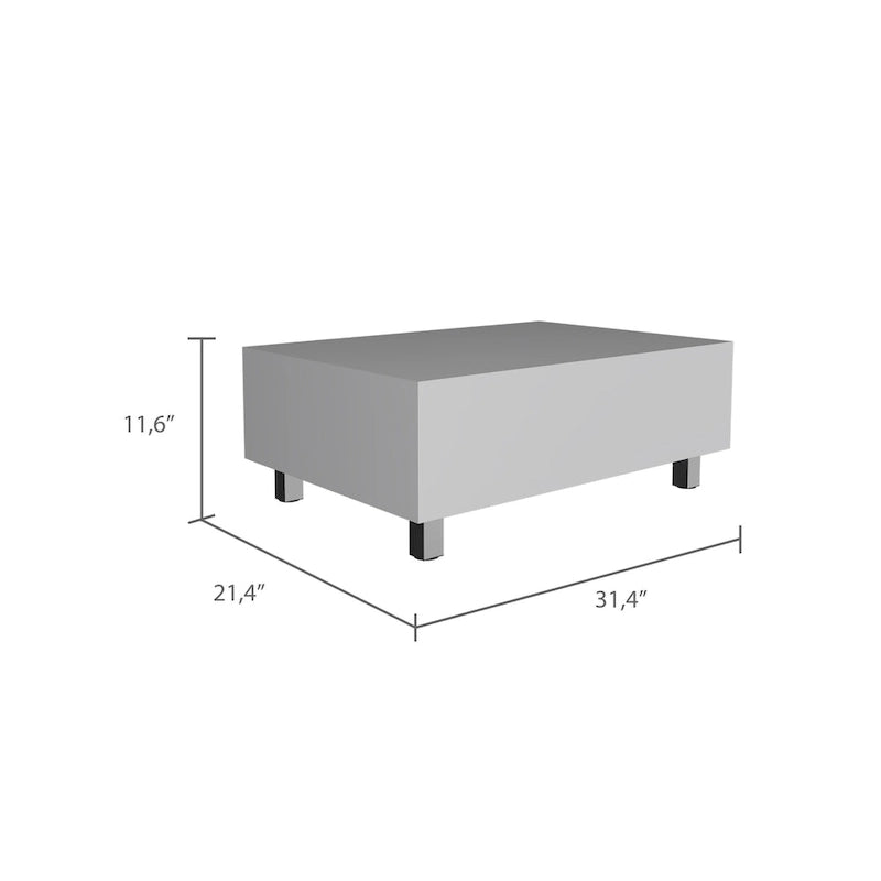 Table basse Boston relevable avec compartiment de rangement dissimulé