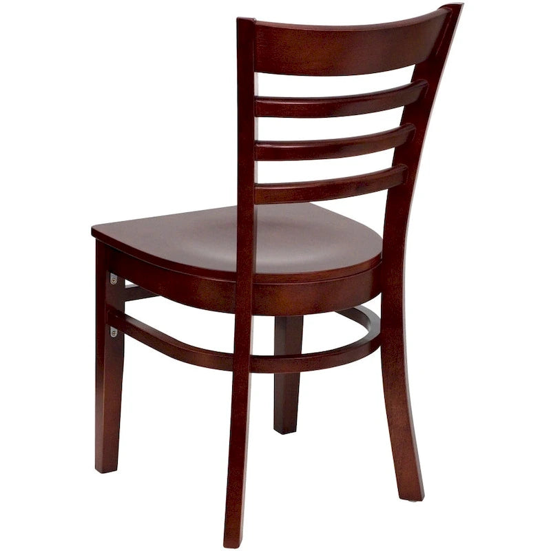 Chaise de restaurant à dossier à lattes en bois