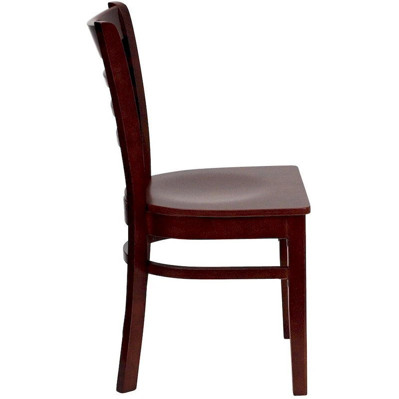 Chaise de restaurant à dossier à lattes en bois