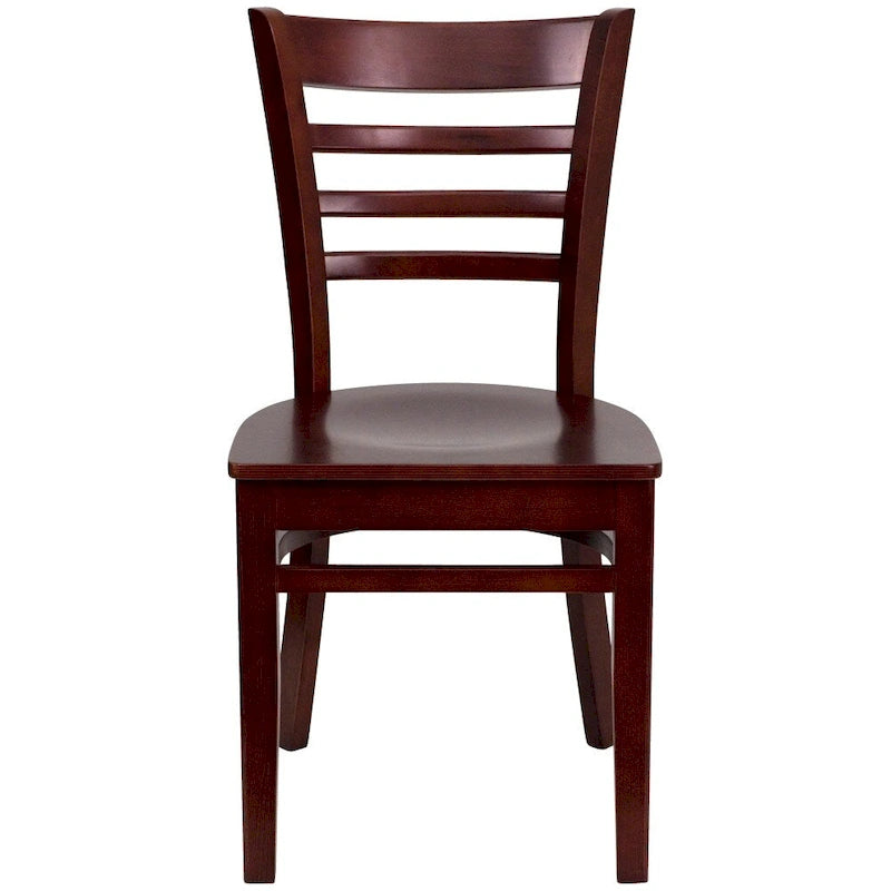 Chaise de restaurant à dossier à lattes en bois