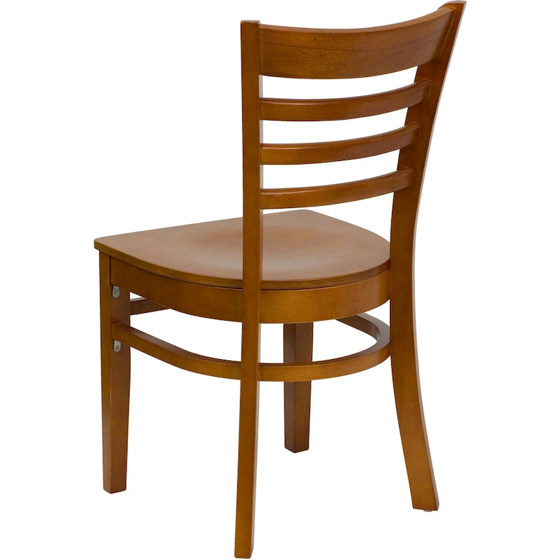Chaise de restaurant à dossier à lattes en bois