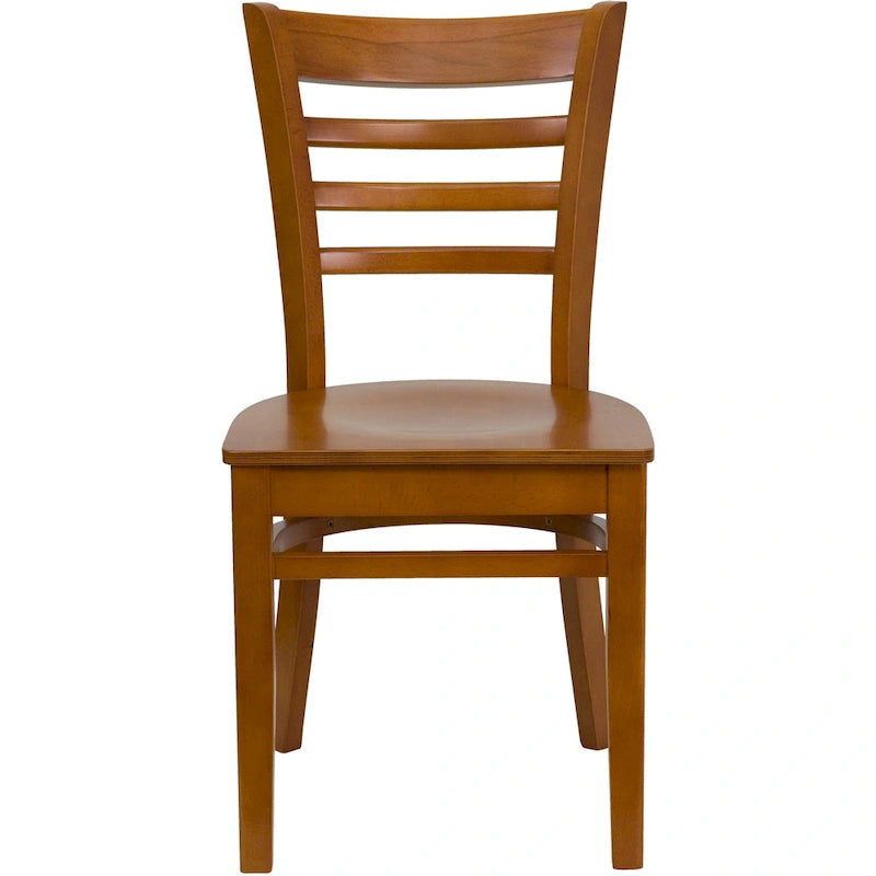 Chaise de restaurant à dossier à lattes en bois