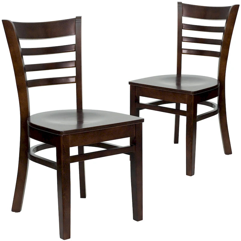 Chaise de restaurant à dossier à lattes en bois