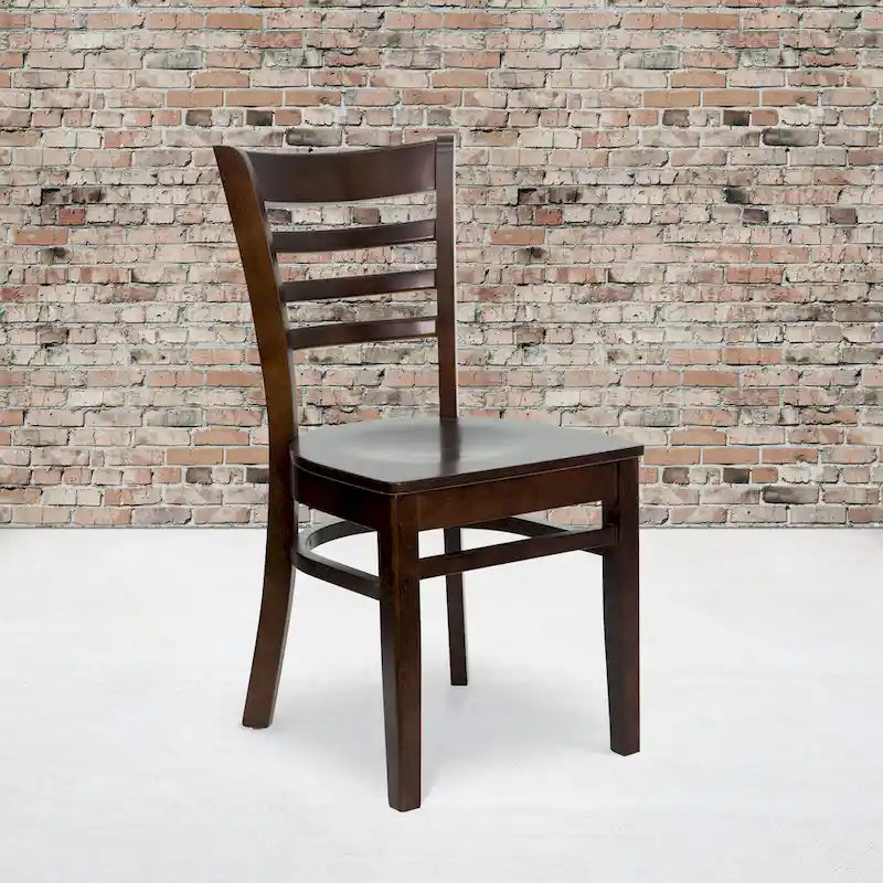 Chaise de restaurant à dossier à lattes en bois