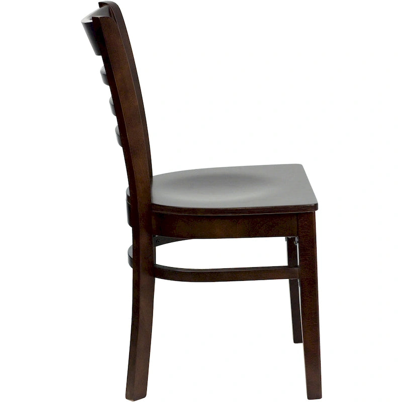 Chaise de restaurant à dossier à lattes en bois