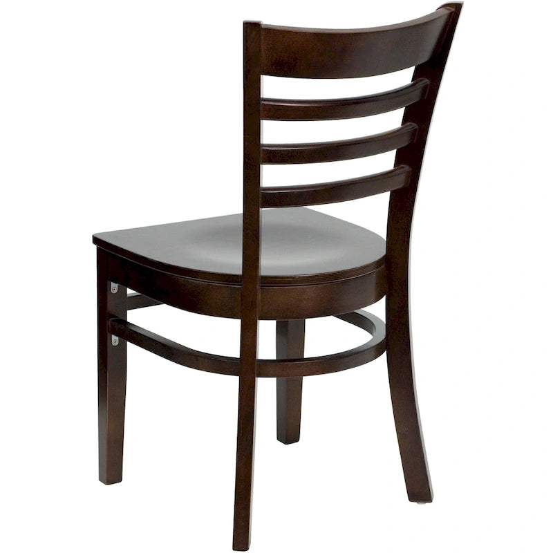 Chaise de restaurant à dossier à lattes en bois