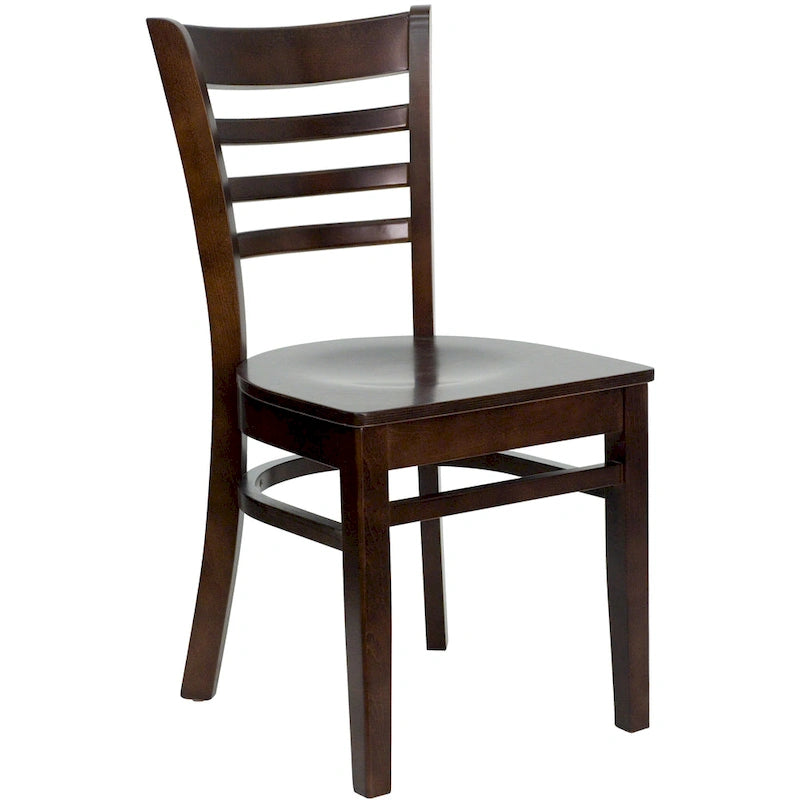 Chaise de restaurant à dossier à lattes en bois