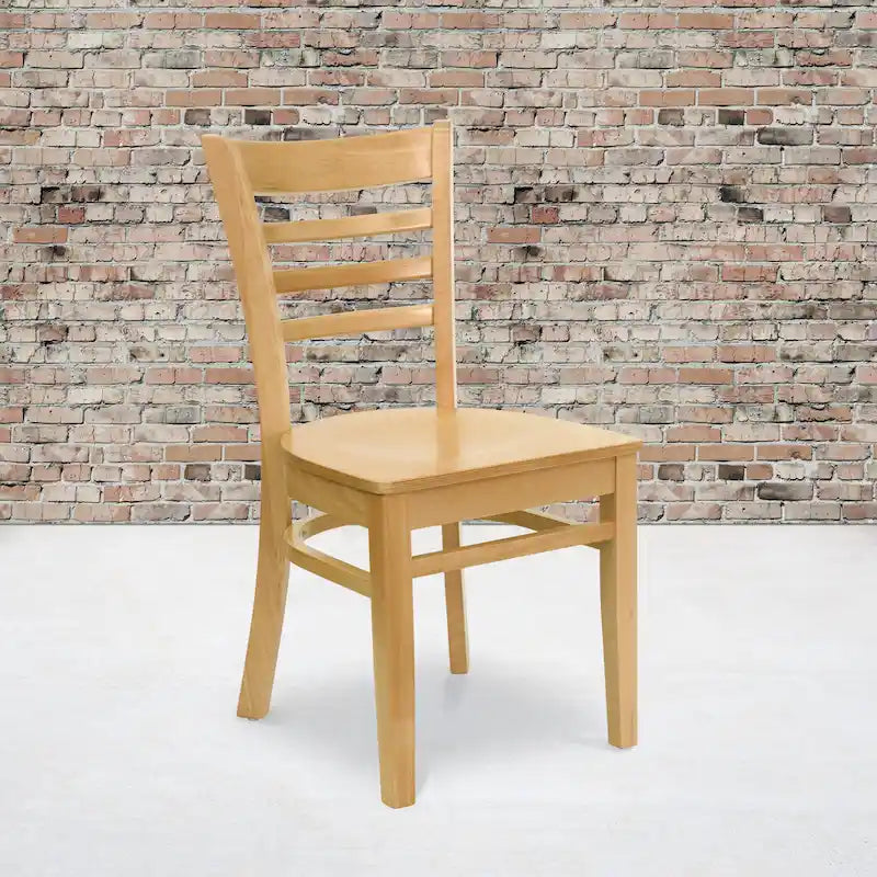 Chaise de restaurant à dossier à lattes en bois