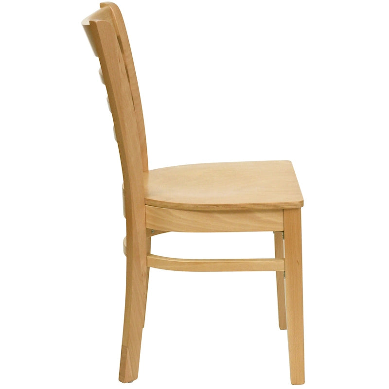 Chaise de restaurant à dossier à lattes en bois
