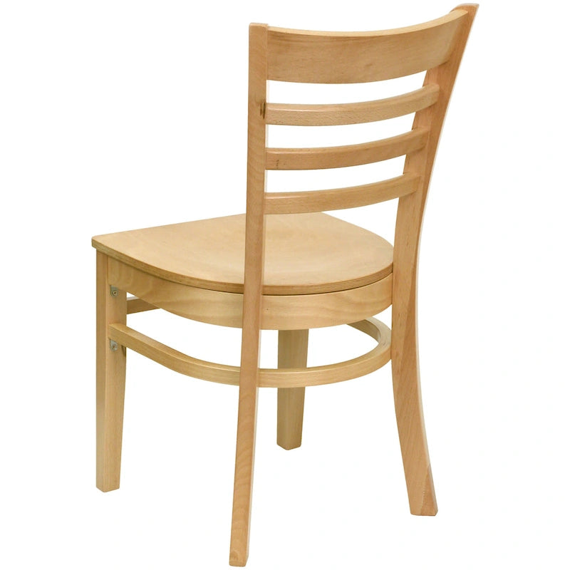 Chaise de restaurant à dossier à lattes en bois