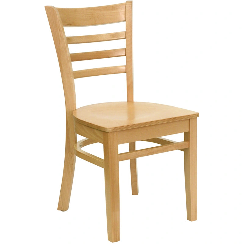 Chaise de restaurant à dossier à lattes en bois