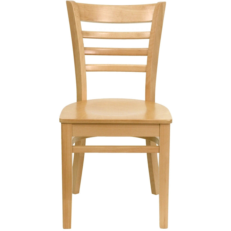 Chaise de restaurant à dossier à lattes en bois