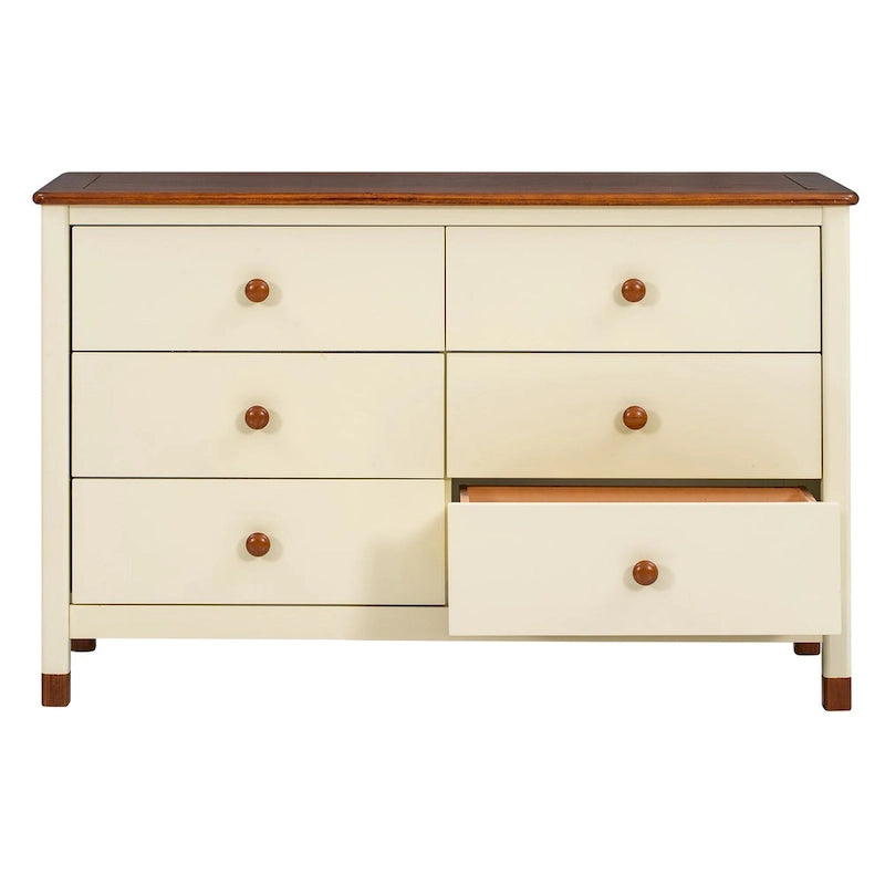Commode de rangement en bois à 6 tiroirs