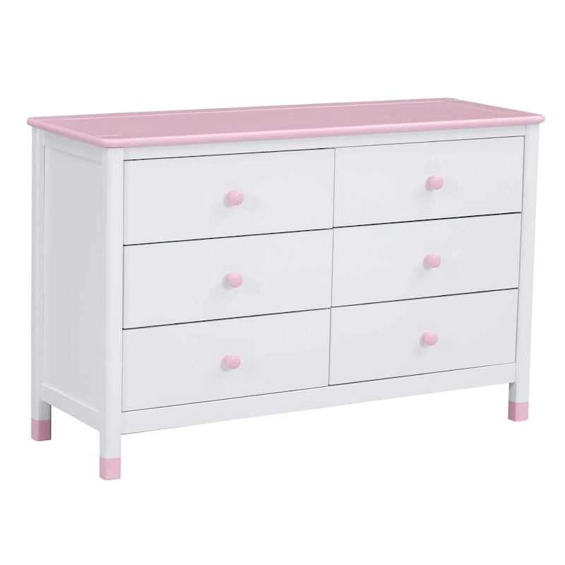 Commode de rangement en bois à 6 tiroirs