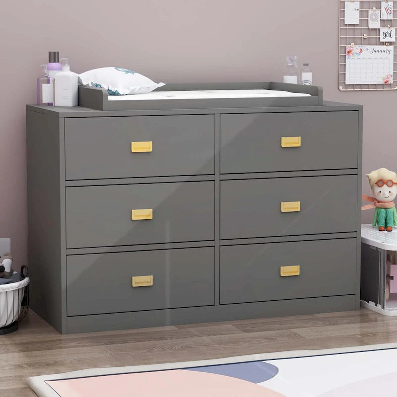 Commode à langer de 114,6 cm de large avec rangement