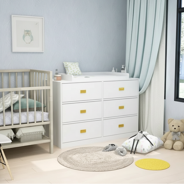 Commode à langer de 114,6 cm de large avec rangement