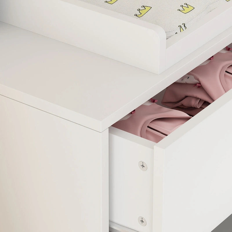 Commode à langer de 114,6 cm de large avec rangement