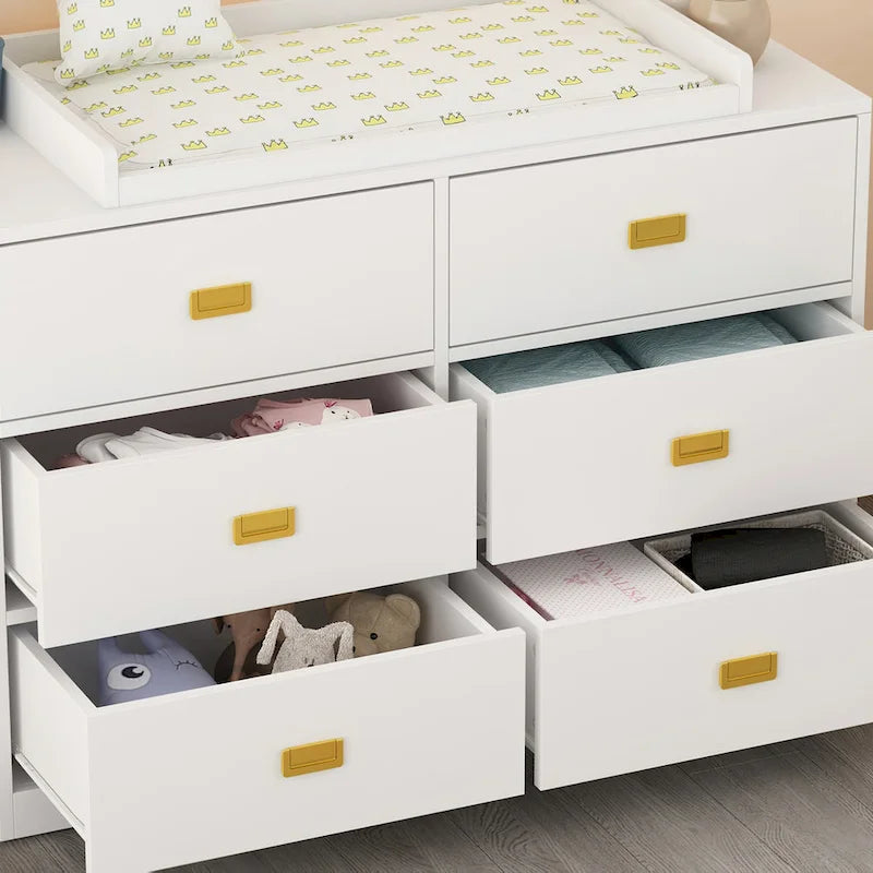 Commode à langer de 114,6 cm de large avec rangement