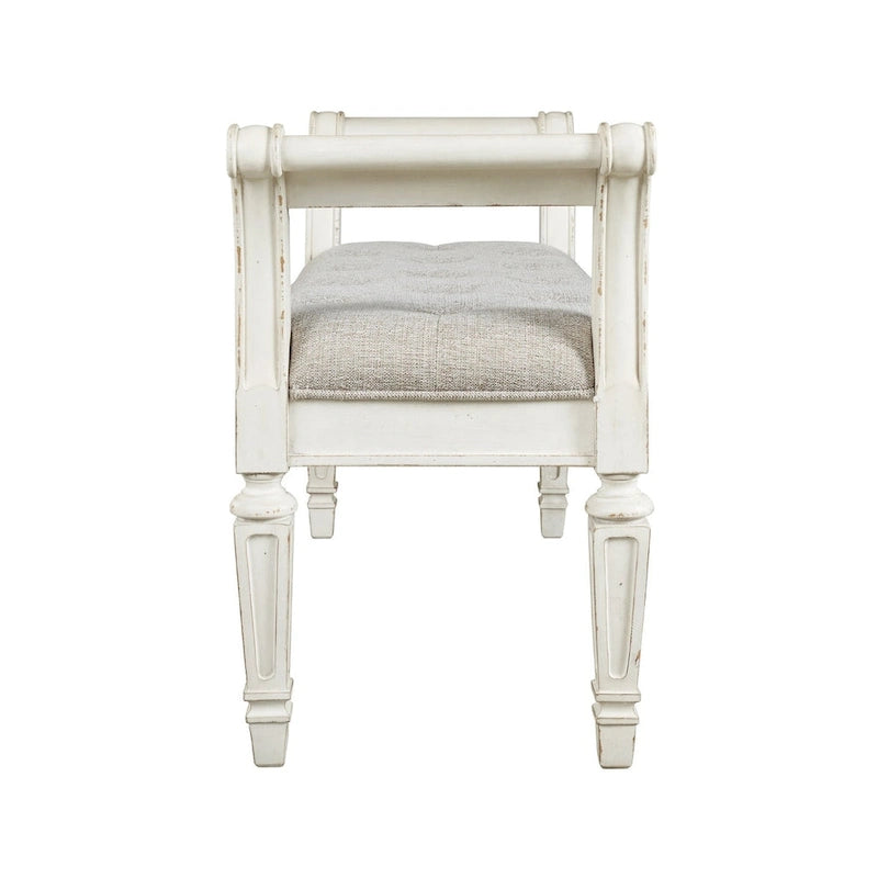 Banc d'appoint blanc antique décontracté de style vintage