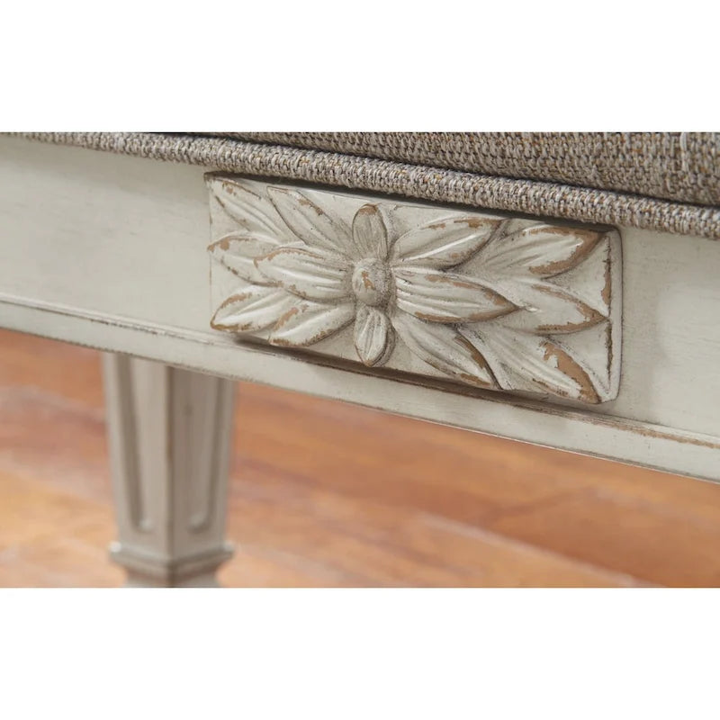 Banc d'appoint blanc antique décontracté de style vintage