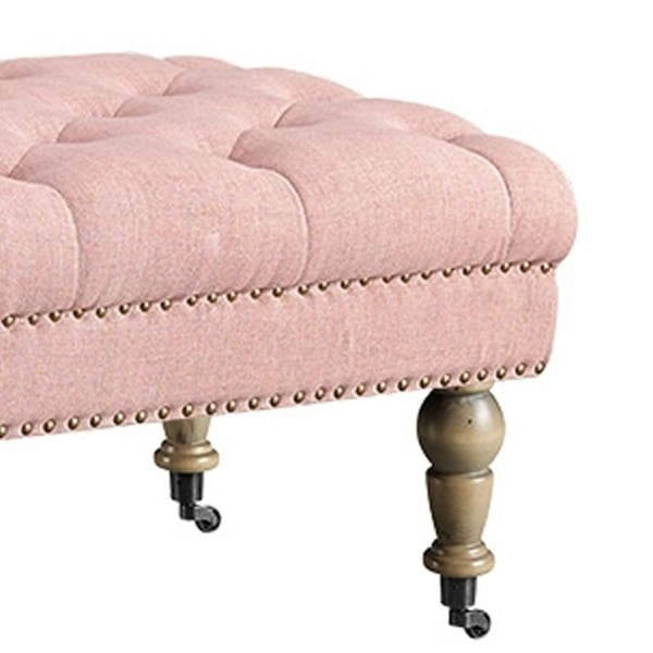 Banc capitonné rose Pereislav de 62 pouces