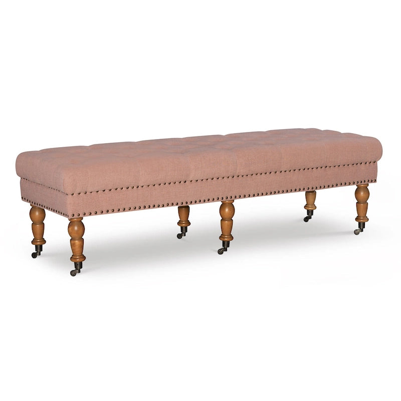 Banc capitonné rose Pereislav de 62 pouces