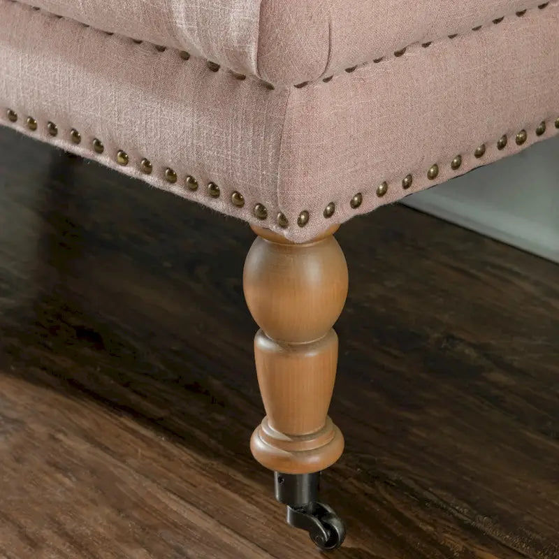 Banc capitonné rose Pereislav de 62 pouces