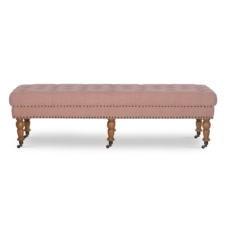 Banc capitonné rose Pereislav de 62 pouces