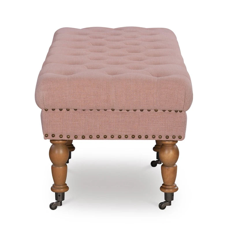 Banc capitonné rose Pereislav de 62 pouces