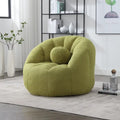 Fauteuil poire rond douillet et confortable en bouclette avec oreiller