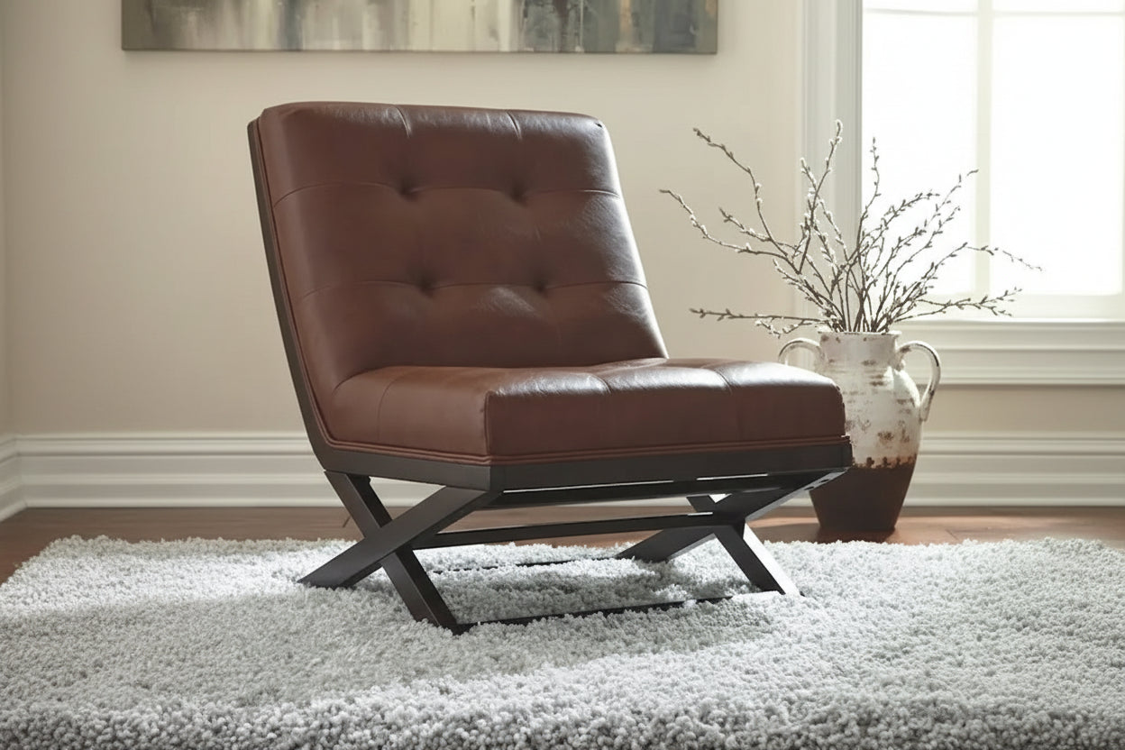 Sidewinder Casual Faux Leather Accent Chair