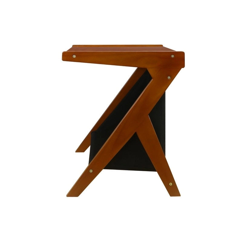 Table d'appoint de canapé en Z avec panier de rangement en toile