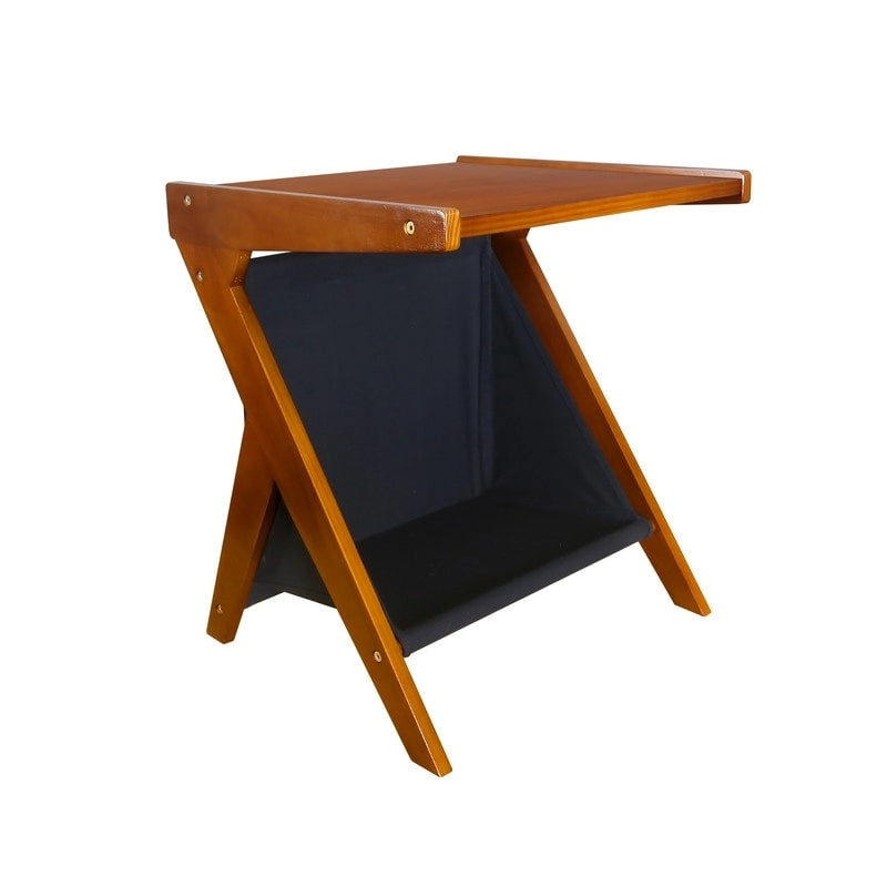Table d'appoint de canapé en Z avec panier de rangement en toile