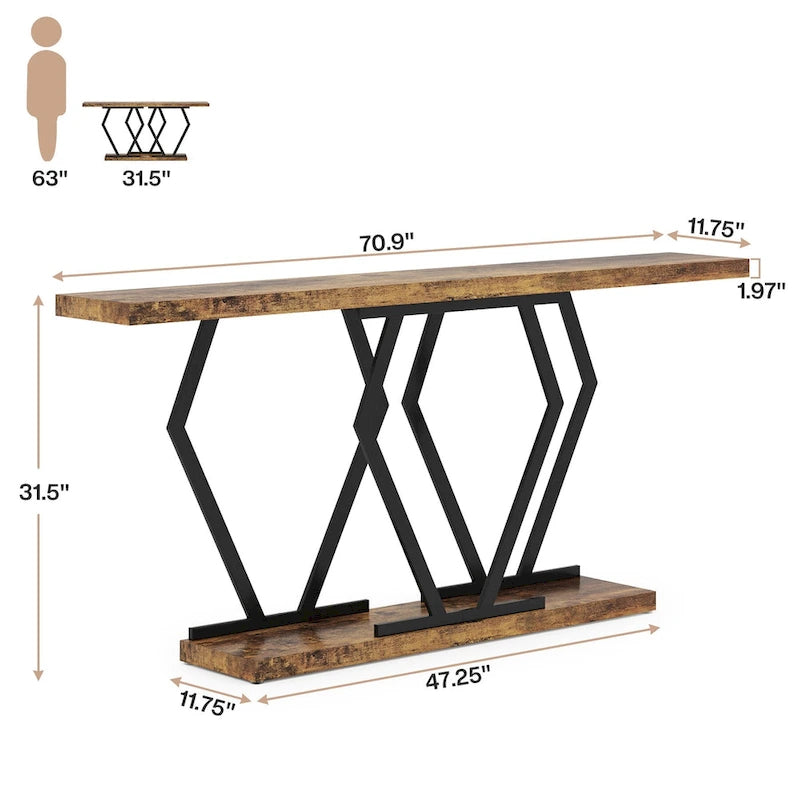 Console extra-longue de 180 cm, plateau en faux marbre, base et cadre dorés, pour salon, entrée, couloir